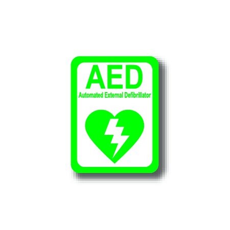 Ergomat 12in x 9in RECTANGLE SIGNS - AED DSV-SIGN 108 #2287 -UEN